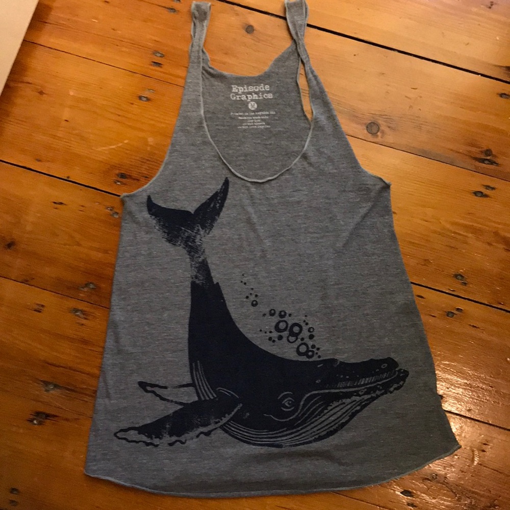 Racer back whale tank top